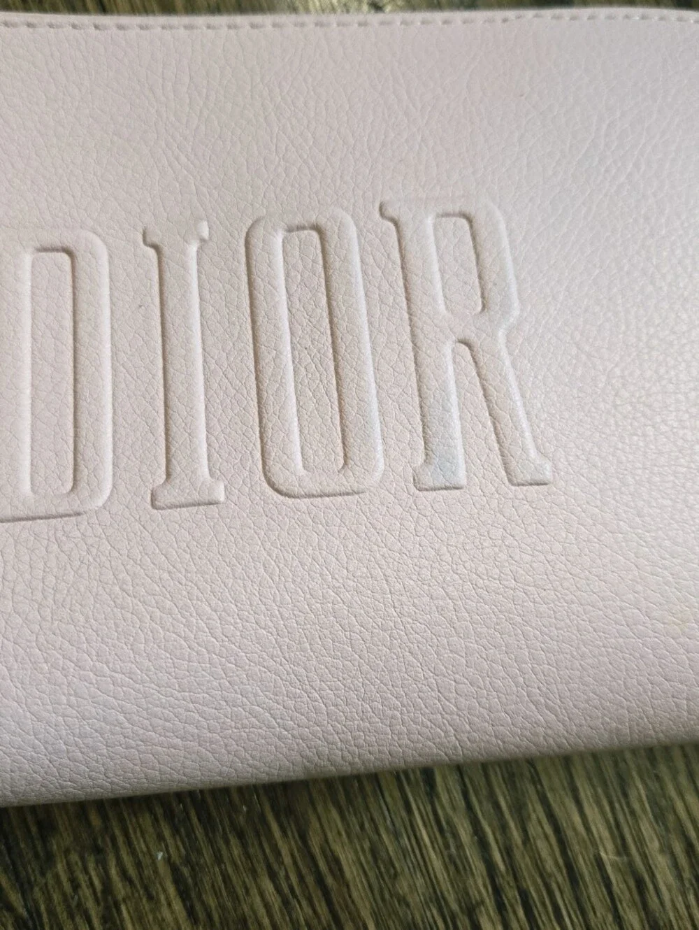 Dior light Pink embossed logo Cosmetic Makeup Bag Pouch travel case